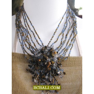 accessories necklaces chokers beaded stone pendants 